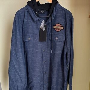 NWT Harley-Davidson Men's Navy Shirt Jacket